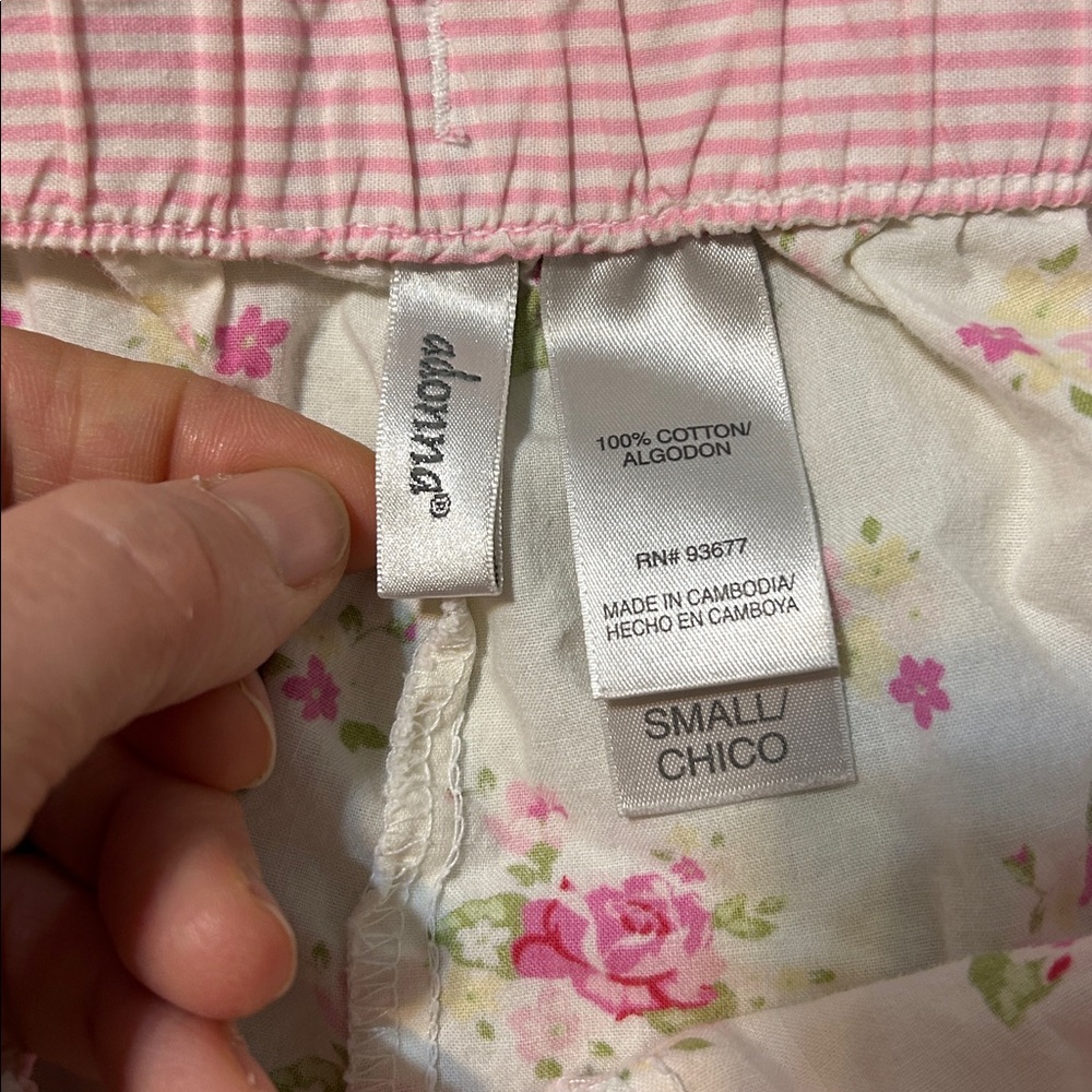 Adonna Pink Floral Pajama Shorts small - Picture 4 of 6